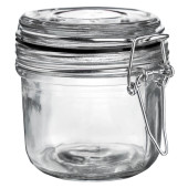 Glass Storage Jar Black Seal 200ml (Pack of 6)