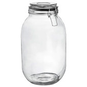 Glass Storage Jar Black Seal 3 Litre (Pack of 6)