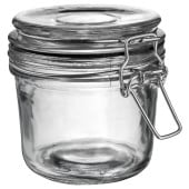 Glass Storage Jar Black Seal 350ml (Pack of 6)
