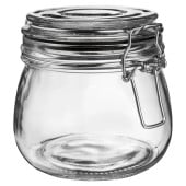 Glass Storage Black Seal Jar 500ml (Pack of 6)