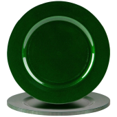 Metallic Charger Plate 33cm Green (Pack of 6)