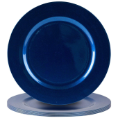 Metallic Charger Plate 33cm Blue (Pack of 6)