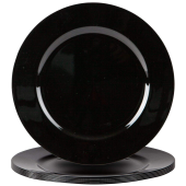 Metallic Charger Plate 33cm Black (Pack of 6)