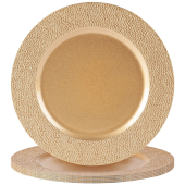 Metallic Charger Plate 33cm Hammered Gold (Pack of 6)