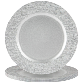 Metallic Charger Plate 33cm Hammered Silver (Pack of 6)