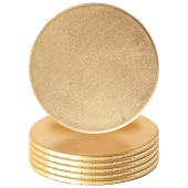 Metallic Drinks Coaster 10cm Gold (Pack of 6)