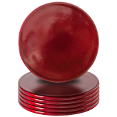 Metallic Drinks Coaster 10cm Red (Pack of 6)