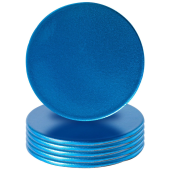 Metallic Drinks Coaster 10cm Blue (Pack of 6)