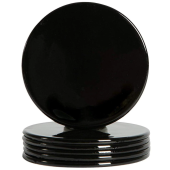 Metallic Drinks Coaster 10cm Black (Pack of 6)