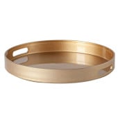Serving Tray Round Gold 33cm (Pack of 6)