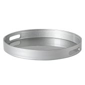 Serving Tray Round Silver 33cm (Pack of 6)