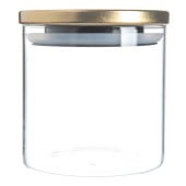 Glass Storage Jar with Metal Lid Gold 550ml (Pack of 6)