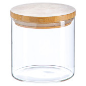 Scandi Glass Storage Jar with Wooden Lid 550ml (Pack of 6)