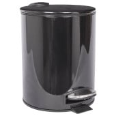 Pedal Bin Round Black Stainless Steel 5 Litre