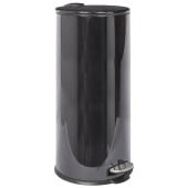 Kitchen Pedal Bin Round Stainless Steel Black 30 Litre 