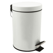 Bathroom Pedal Bin With Inner Bucket White 3 Litre 