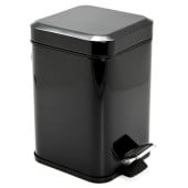 Bathroom Pedal Bin Square Black Stainless Steel 3 Litres