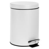 Bathroom Pedal Bin With Inner Bucket Matt White 3 Litre 