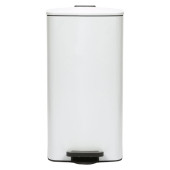 Kitchen Pedal Bin Square Stainless Steel White 30 Litre 