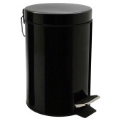 Bathroom Pedal Bin With Inner Bucket Black 3 Litre 
