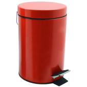Bathroom Pedal Bin With Inner Bucket Red 3 Litre 