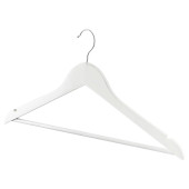 Wooden Coat Hanger White (Pack of 10)