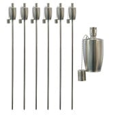 Outdoor Fire Torches Barrel Silver (Pack of 6)
