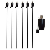 Outdoor Fire Torches Barrel Black (Pack of 6)
