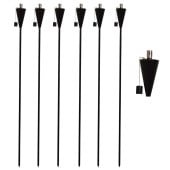 Outdoor Fire Torches Triangle Black (Pack of 6)