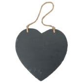 Heart Hanging Slate Notice Menu Board Large 24cm (Pack of 6)