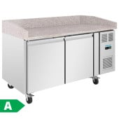Polar U-Series Double Door Pizza Counter Granite Top 428 Litre