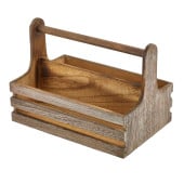 Rustic Wooden Table Caddy 24.5 x 16.5 x 18cm