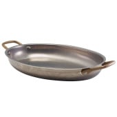GenWare Vintage Steel Oval Dish 34x23cm/13.5x9" (Pack of 3)