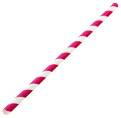 Paper Drinking Straws Red Stripe 8 Inch 20cm (Pack of 250)
