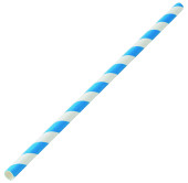 Paper Drinking Straws Light Blue Stripe 8 Inch 20cm (Pack of 250)