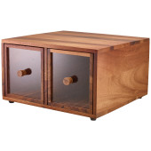 GenWare Acacia Wood Double Bread Box