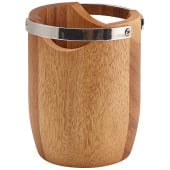GenWare Acacia Wood Cutlery Cylinder with Metal Handles