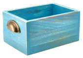 Blue Wash Acacia Wood Display Drawer 21.5 x 15 x 11cm