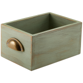 Genware Acacia Wood Display Drawer 21.5 x 15 x 11cm Green Wash