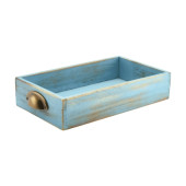 Acacia Wood Display Drawers GN 1/3 Blue Wash