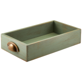 Genware Acacia Wood Buffet Display Drawer GN 1/3 Green Wash