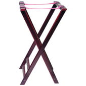 Mahogany Double Bar Wood Tray Stand