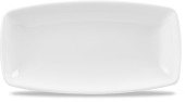 X Squared White Oblong Plate 13.75 Inch