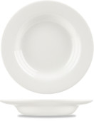 Classic White Rimmed Soup 9"