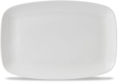 X Squared White Oblong Plate 13 1/2 x 9 1/10 Inch