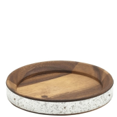 Acacia Wood Zinc Banded Serving Board 17cm