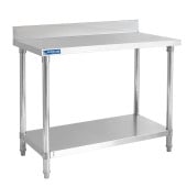 Stainless Steel Wall Food Prep Table With Splashback 900 x 600mm