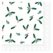 Swantex Jolly Holly Festive Lunch Napkin 33cm 2ply White (Pack of 2000)