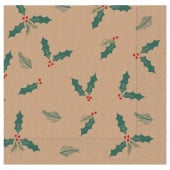 Swantex Jolly Holly Festive Lunch Napkin 33cm 2ply Kraft (Pack of 2000)