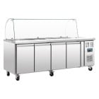 Polar U-Series 2x GN Saladette Counter 4 Door + Sneeze Guard
